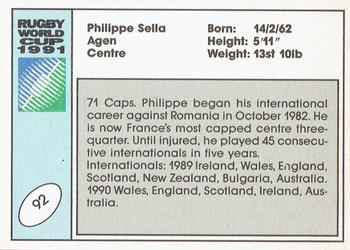 1991 Regina Rugby World Cup #92 Phillippe Sella Back
